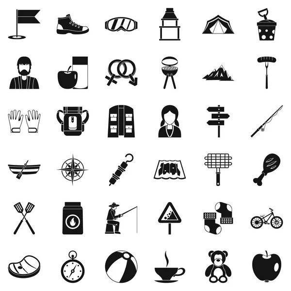 Hiking Icons set, basit tarzı