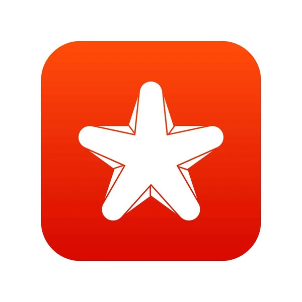 Icône étoile numérique rouge — Image vectorielle