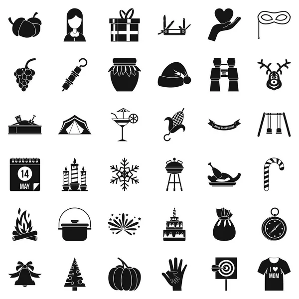 Aile geleneği Icons set, basit tarzı