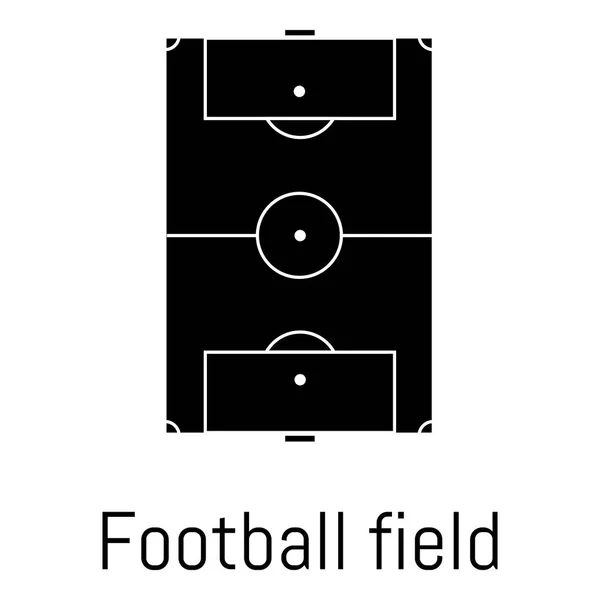 Ποδόσφαιρο πεδίο εικονίδιο, απλό στυλ μαύρο — Διανυσματικό Αρχείο