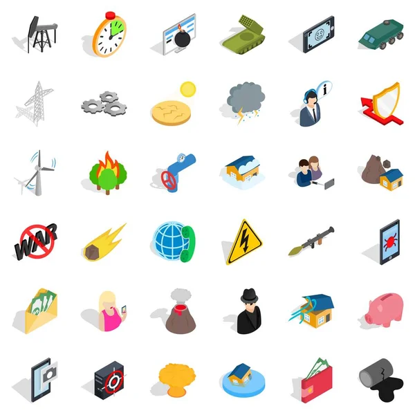 Gadget icons set, isometric style — Stock Vector