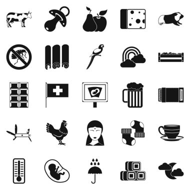 İnek Icons set, basit tarzı