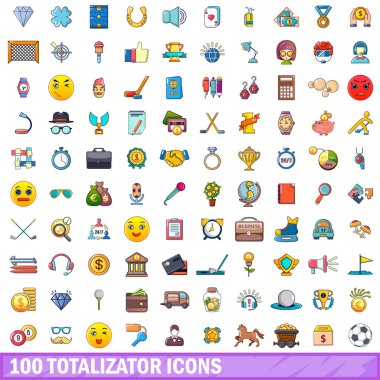 100 yazıIdı simgeler ayarla, tarzı çizgi film