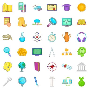 Bilgi Icons set, karikatür tarzı