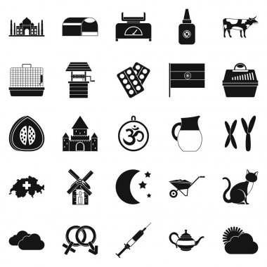 Icons set, basit tarzı tarım sürülebilir