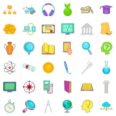 Öğrenci Icons set, karikatür tarzı