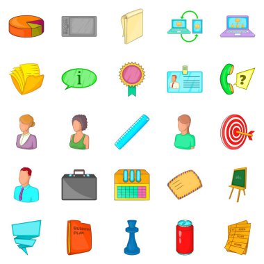 İş Icons set, karikatür tarzı için yer