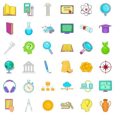 Üniversite Icons set, karikatür tarzı
