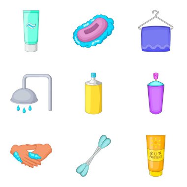 Kozmetik salonu Icons set, karikatür tarzı