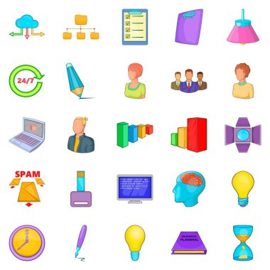 Çalışma ruh simgeler kümesi, karikatür tarzı