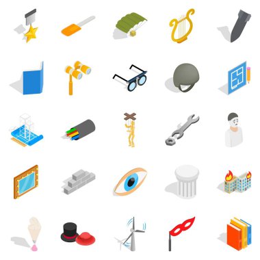 Yapma Icons set, izometrik stili