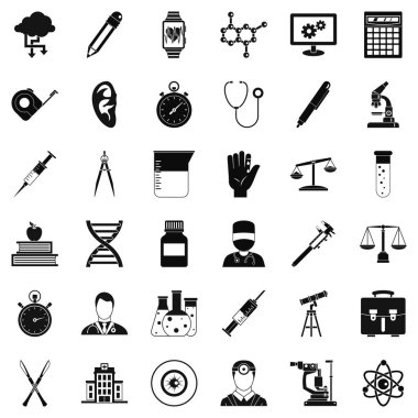 Laboratuvar Icons set, basit tarzı