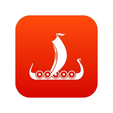 Ortaçağ tekne simgesi dijital kırmızı