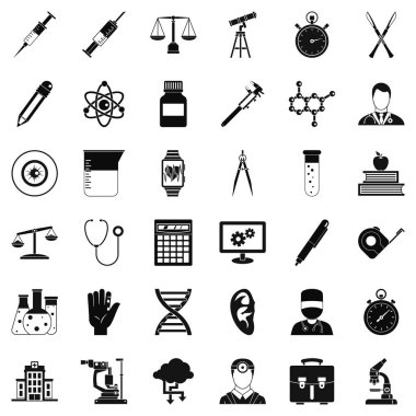 Laboratuvar Icons set, basit tarzı