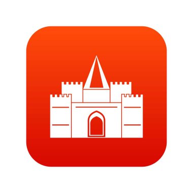 Kuleleri simgesi dijital kırmızı ile konut konak