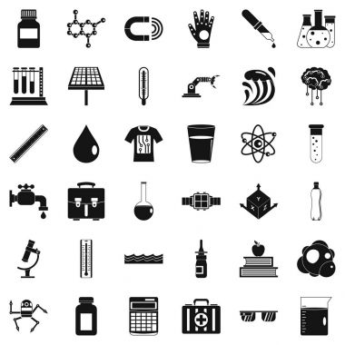 Laboratuvar Icons set, basit tarzı