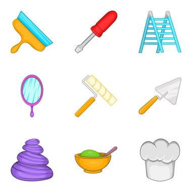 El yapımı Icons set, karikatür tarzı