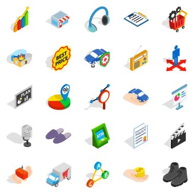 Seyirci Icons set, izometrik stili