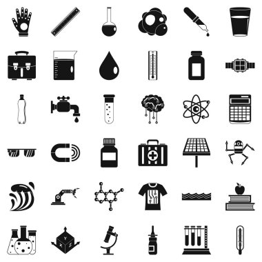 Kimya Icons set, basit tarzı