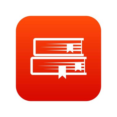 İki kitap simgesi dijital kırmızı