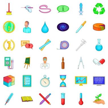 Laboratuvar Icons set, karikatür tarzı