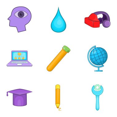 Endişe Icons set, karikatür tarzı