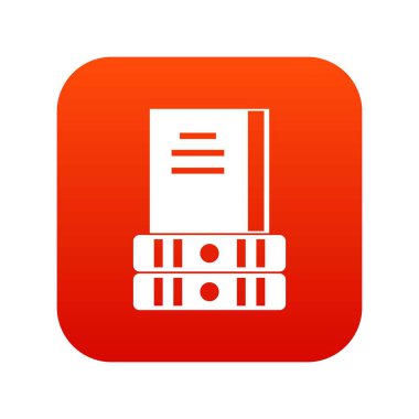 Üç kitap simgesi dijital kırmızı