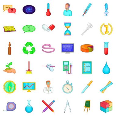 Bilim Icons set, karikatür tarzı