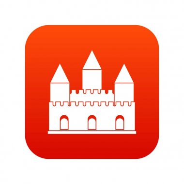 Kale kule simgesi dijital kırmızı