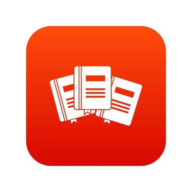 Yer imleri simgesi dijital kırmızı üç kitap