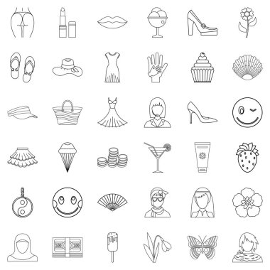 Parfüm Icons set, anahat stili