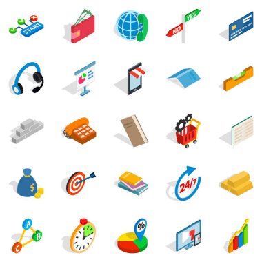 Grup Icons set, izometrik stili