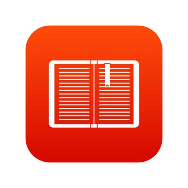 Yer işareti simgesi dijital kırmızı ile açık öğretici