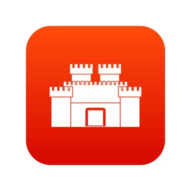 Antik kale simgesi dijital kırmızı