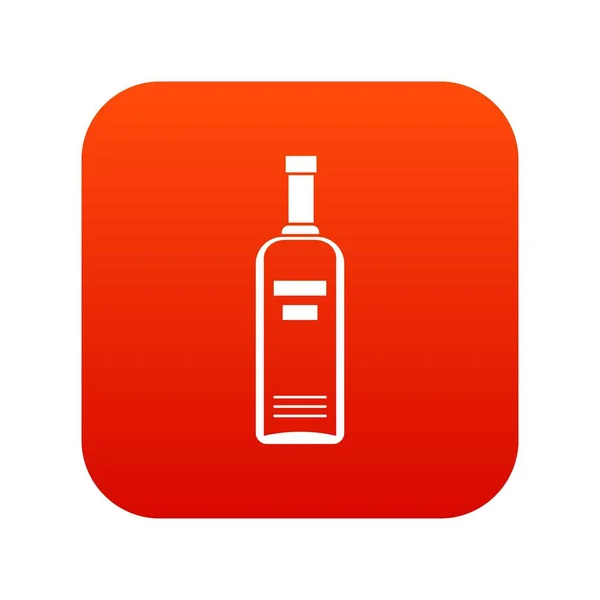 Fles wodka pictogram digitale rood — Stockvector
