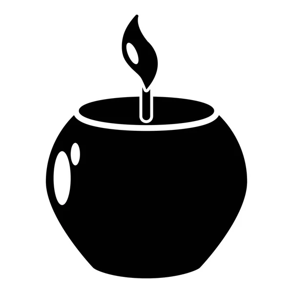 蜡烛水疗图标, 简单的黑色风格 — 图库矢量图片