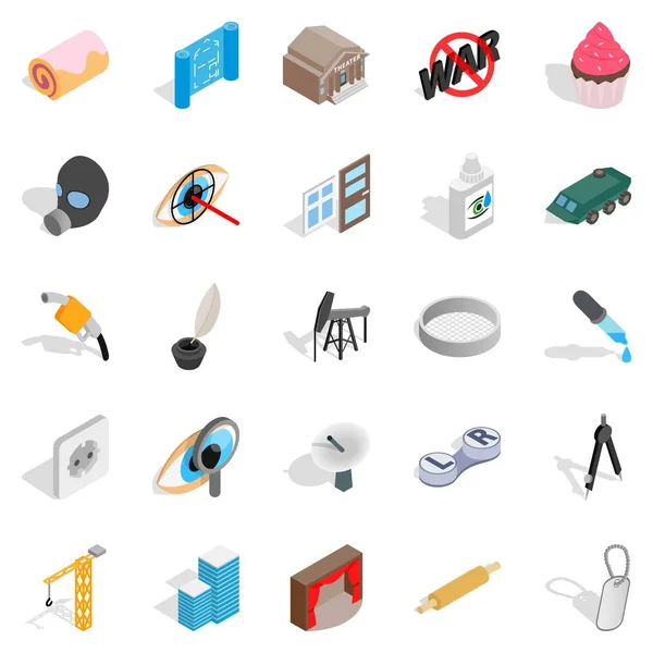 Schepsel iconen set, isometrische stijl — Stockvector