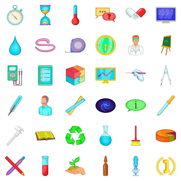 Conjunto de iconos de laboratorio, estilo de dibujos animados — Vector de stock