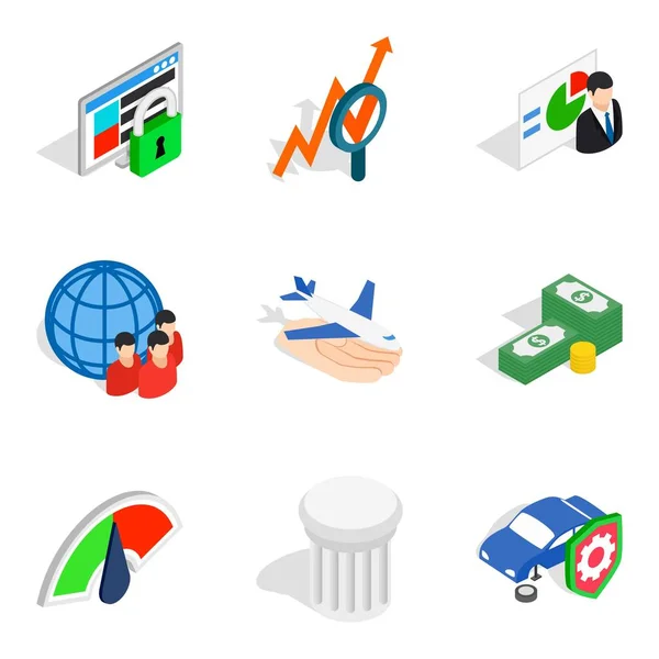 Promotion of the idea icons set, isometric style — Stock Vector