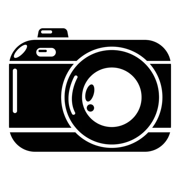 Foto camera-pictogram, eenvoudige zwarte stijl — Stockvector