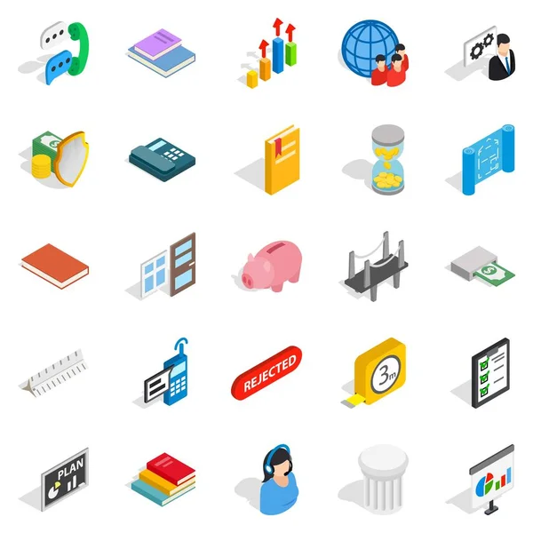 Ploeg iconen set, isometrische stijl — Stockvector