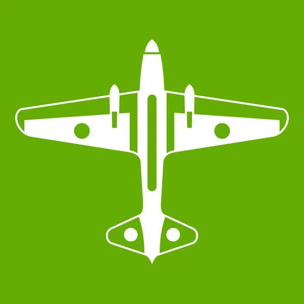 Zielona ikona Militaria Samolot — Wektor stockowy