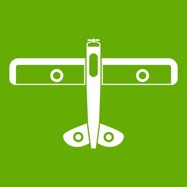 Avión de combate militar icono verde — Vector de stock