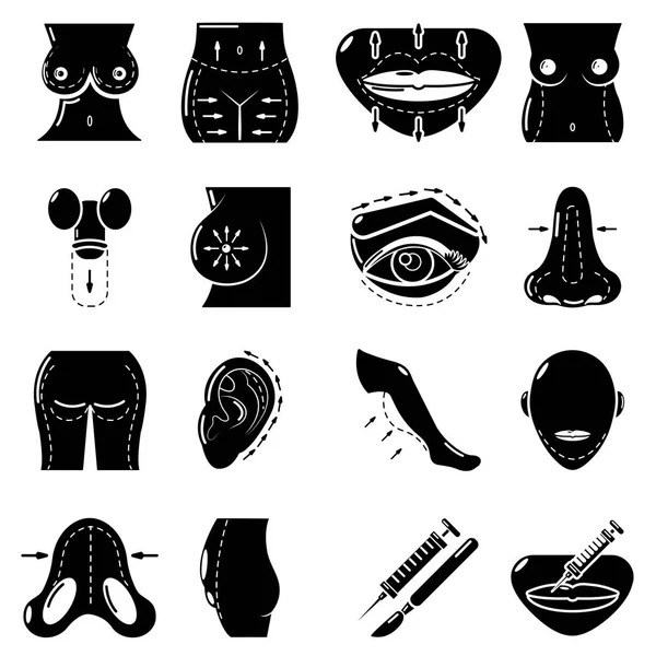 Conjunto de iconos de partes del cuerpo, estilo simple — Vector de stock