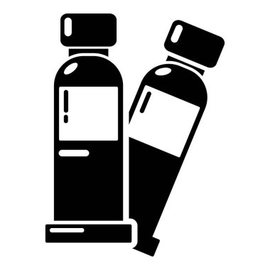 Tüp boya simgesi, basit siyah stil