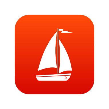 Tekne simgesi dijital kırmızı