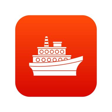 Büyük gemi simgesi dijital kırmızı