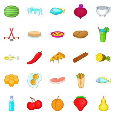 İşlenecek parçanın Icons set, karikatür tarzı
