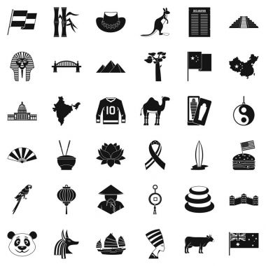 Landmark Icons set, basit tarzı