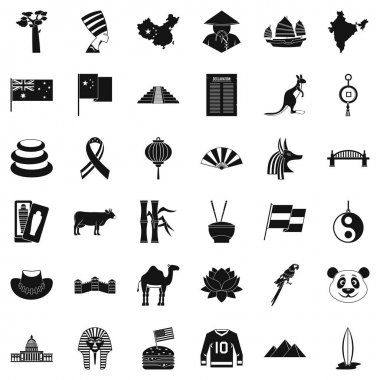 Europe Icons set, basit tarzı